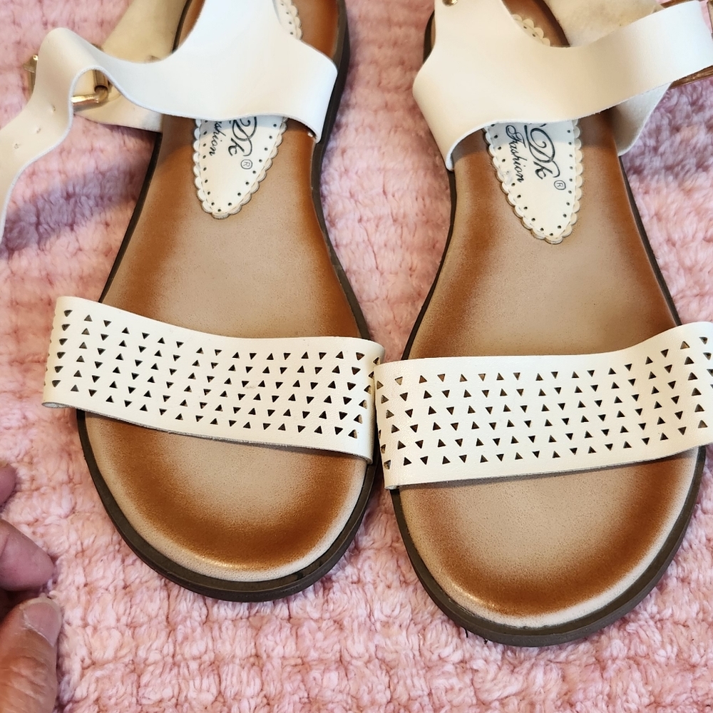 white sandals